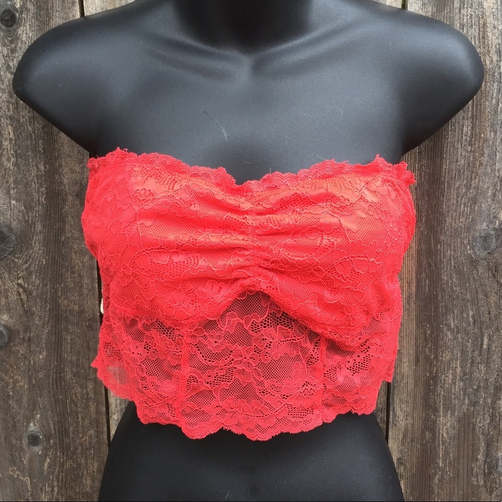 American eagle dark coral lace bralette